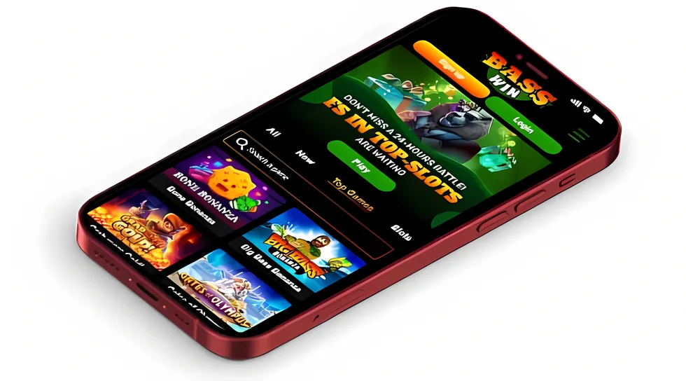Bass Win Casino app running the Basswin lobby on a mobile phone